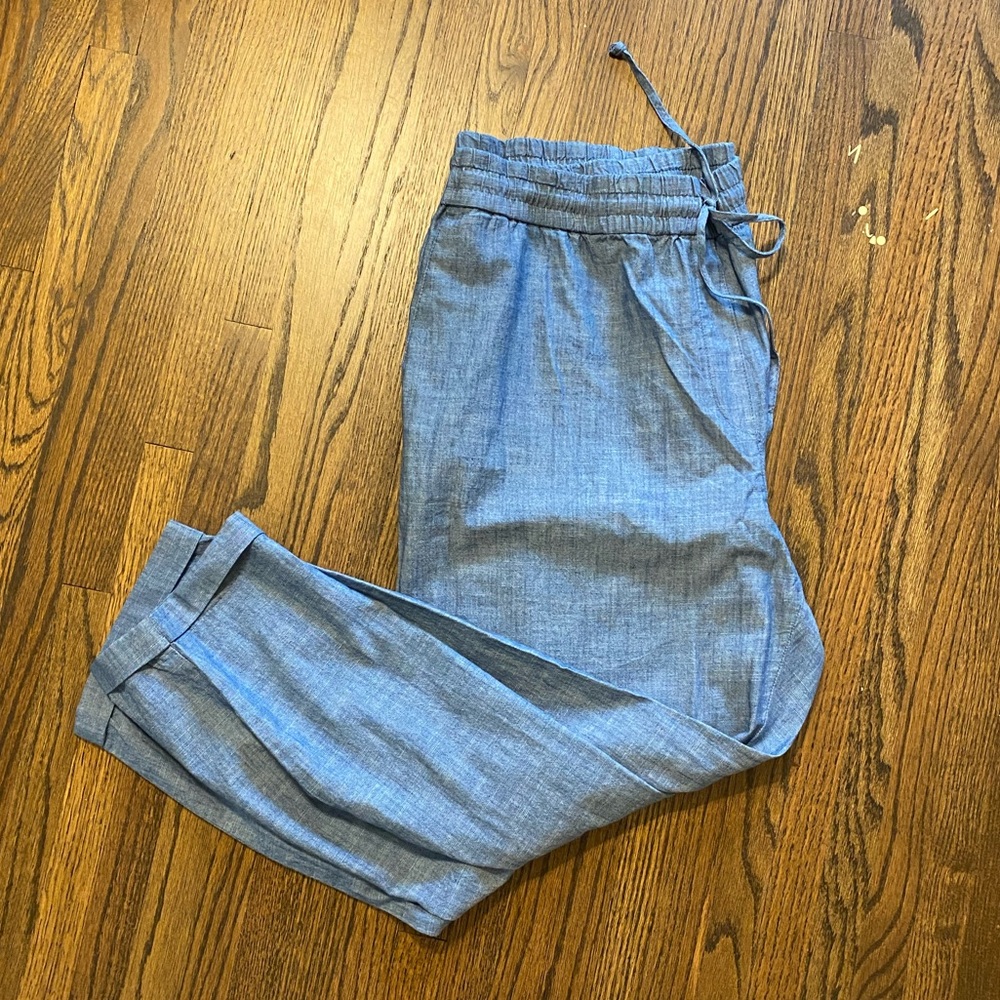 J Crew Blue Cotton/Linen Pants